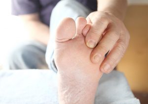 Diabetic checks foot skin and nails