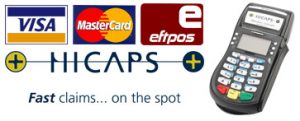 Accepted Payment Options (Visa, Mastercard, Hicaps, EFTPOS)