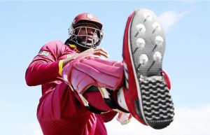Chris Gayle with his Custom Cricket Shoes