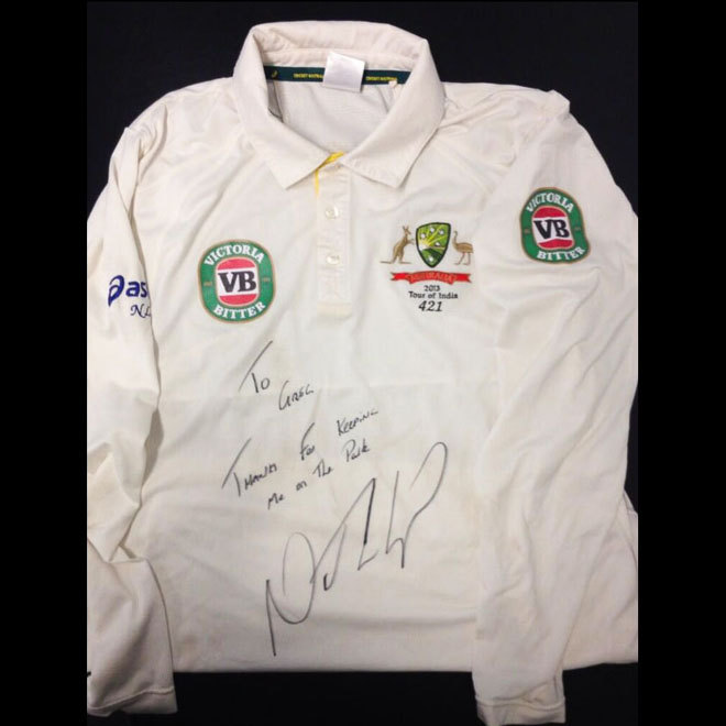 In appreciation from Nathan Lyon - Right Arm Off Spinner - Cricket Australia